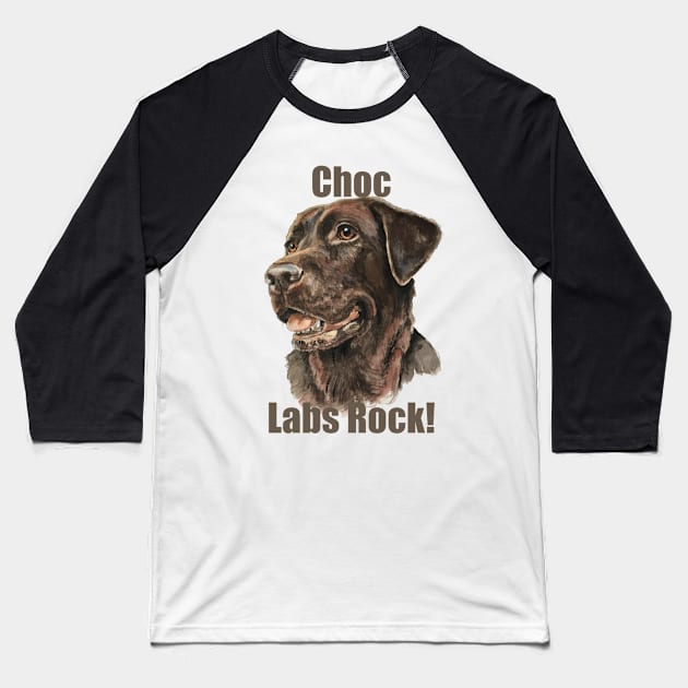 Choc Labs Rock! Baseball T-Shirt by archiesgirl